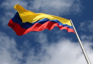 colombia flag in sky